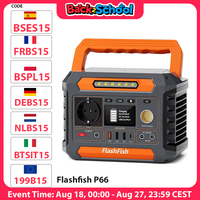 Flashfish P66 Portable Power Station, 300W 230.88Wh Outdoor Generator, 8 Outlets, USB-C QC3.0, Pure Sine Wave, Solar Charging