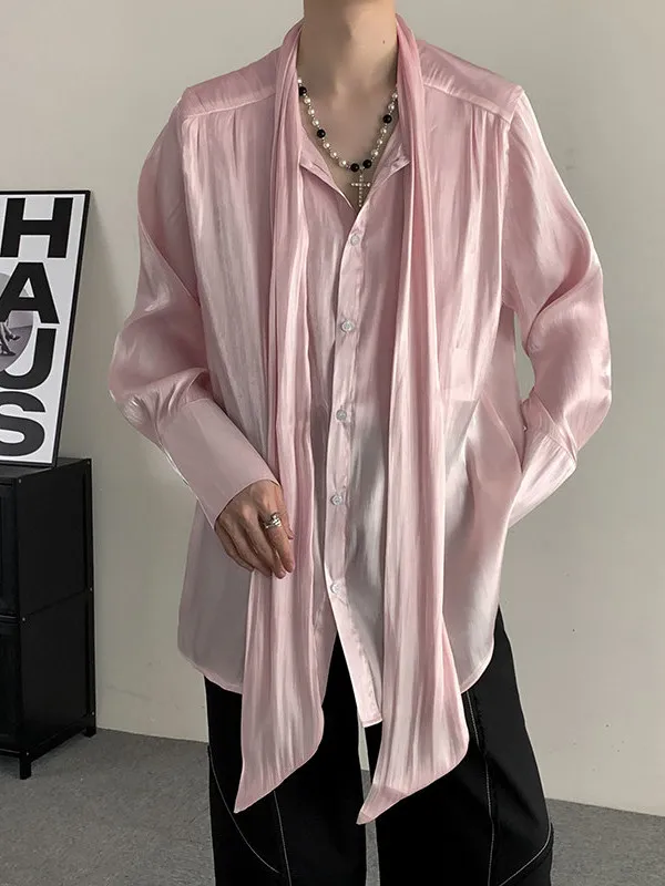 

Мужская рубашка с длинным рукавом TANGZ Studio из европейской органзы с защитой от солнца, легкая, из полиэстера, повседневная, модная