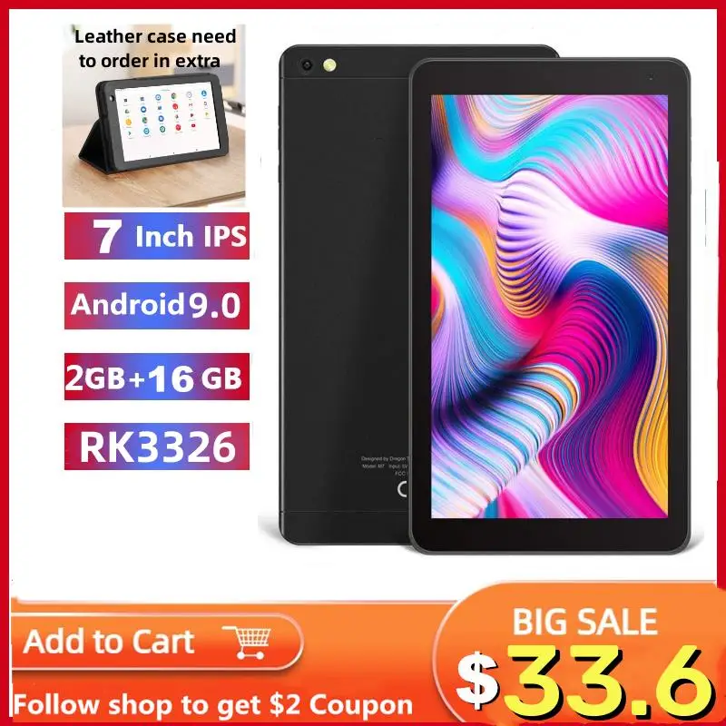 Tablet PC 7 inci M7 Android 9.0, DDR 2GB EMMC 16GB RK3326 Quad Core 1024x600 IPS 3000mAh baterai Li-ion