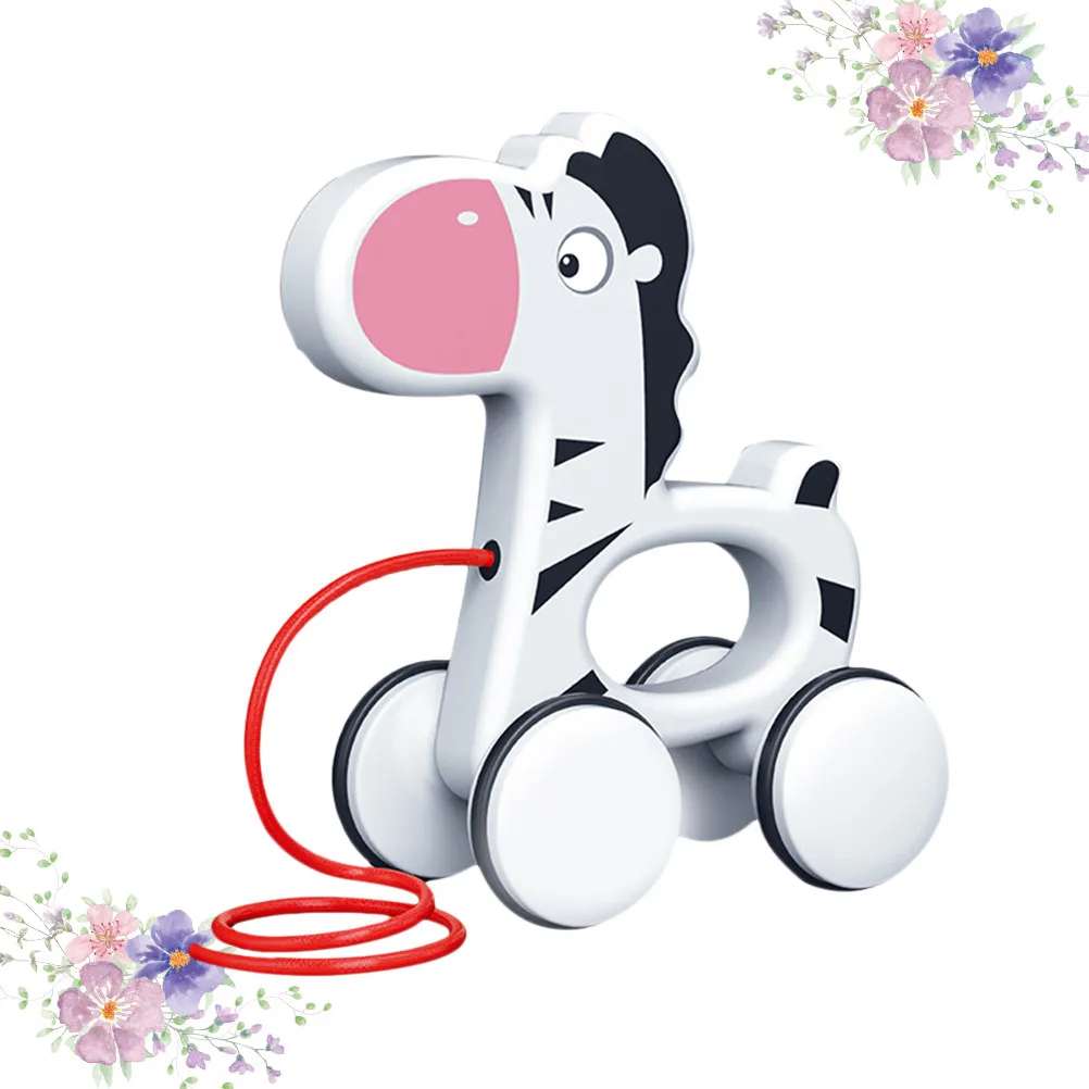 1Pcs Baby Traction Walk Learning Trainer Cartoon Animal Design Party Favor Pulling Car for Toddlers 1-3 Years Pulling Car Toy view 3
