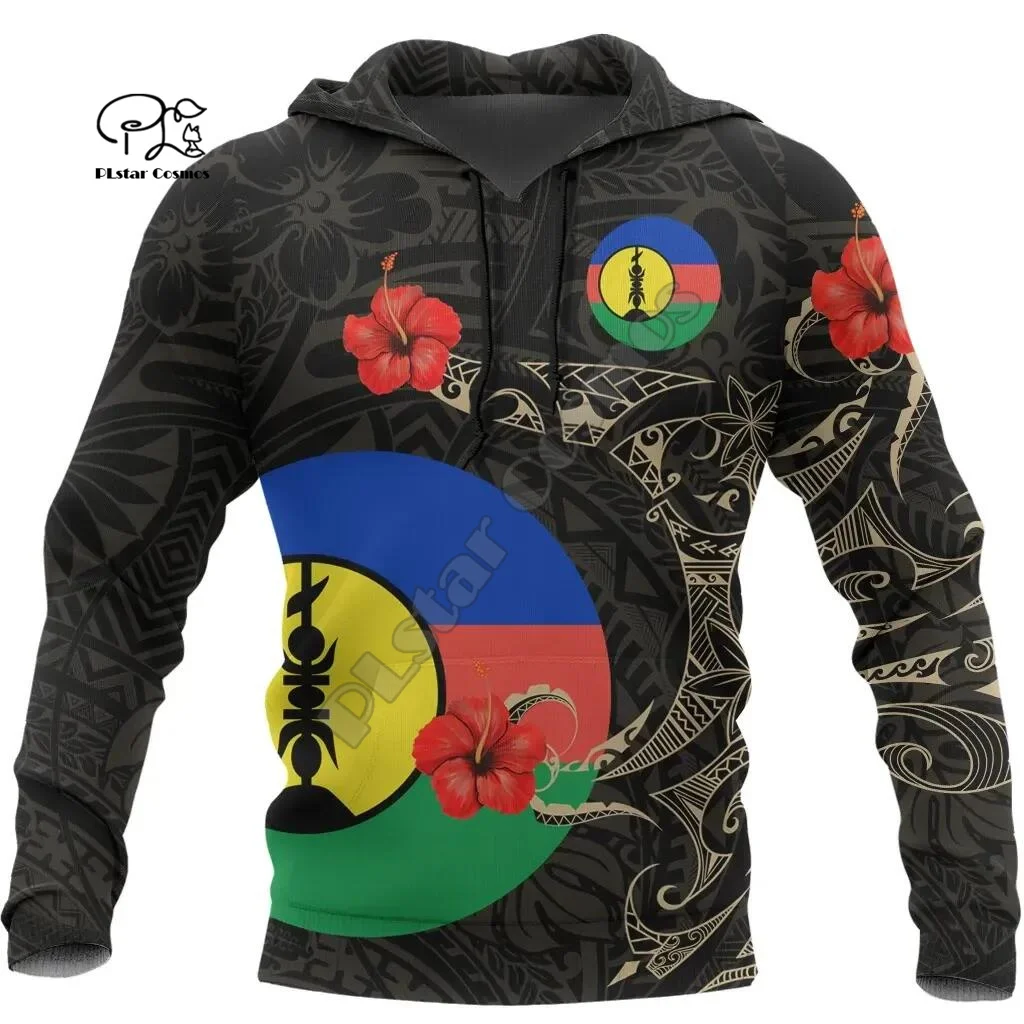 New Caledonia French Polynesian Country Flag Tribal Culture Retro Tattoo Tracksuit Men/Women 3DPrint Casual Pullover Hoodies X5