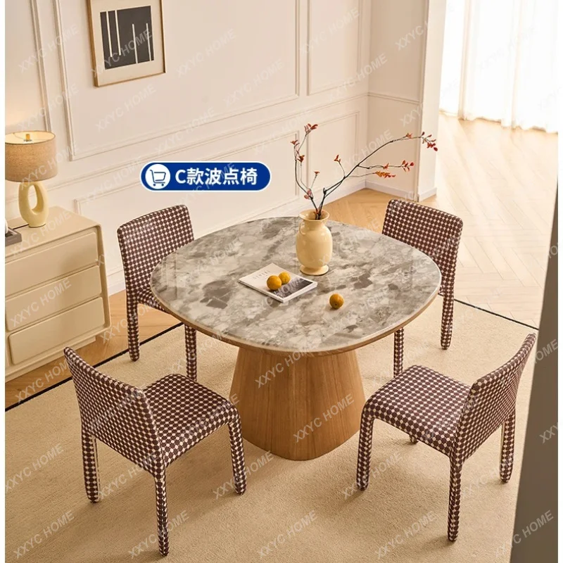

LMarble Silent Style Modern Minimalist Super Crystal Stone round Table Style Eight-Immortal Table