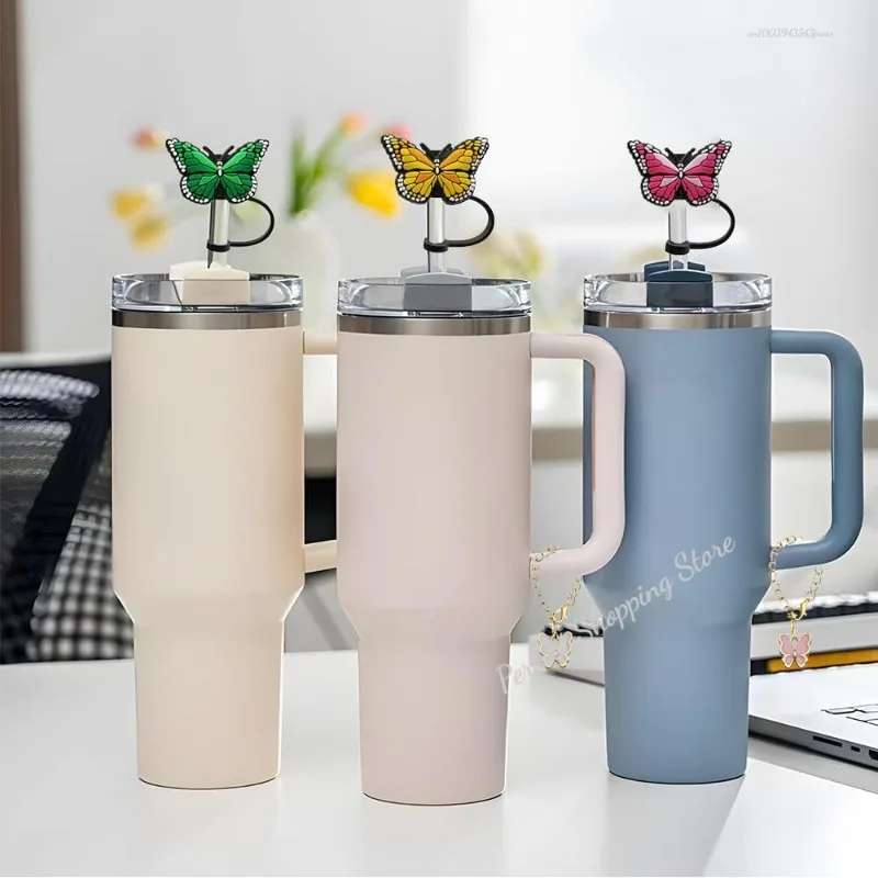 3pcs/set Straw Cover for Stanley Cup,Cute Straws Topper Compatible with 8/10mm Straws  ,butterfly Silicone Straw Cover