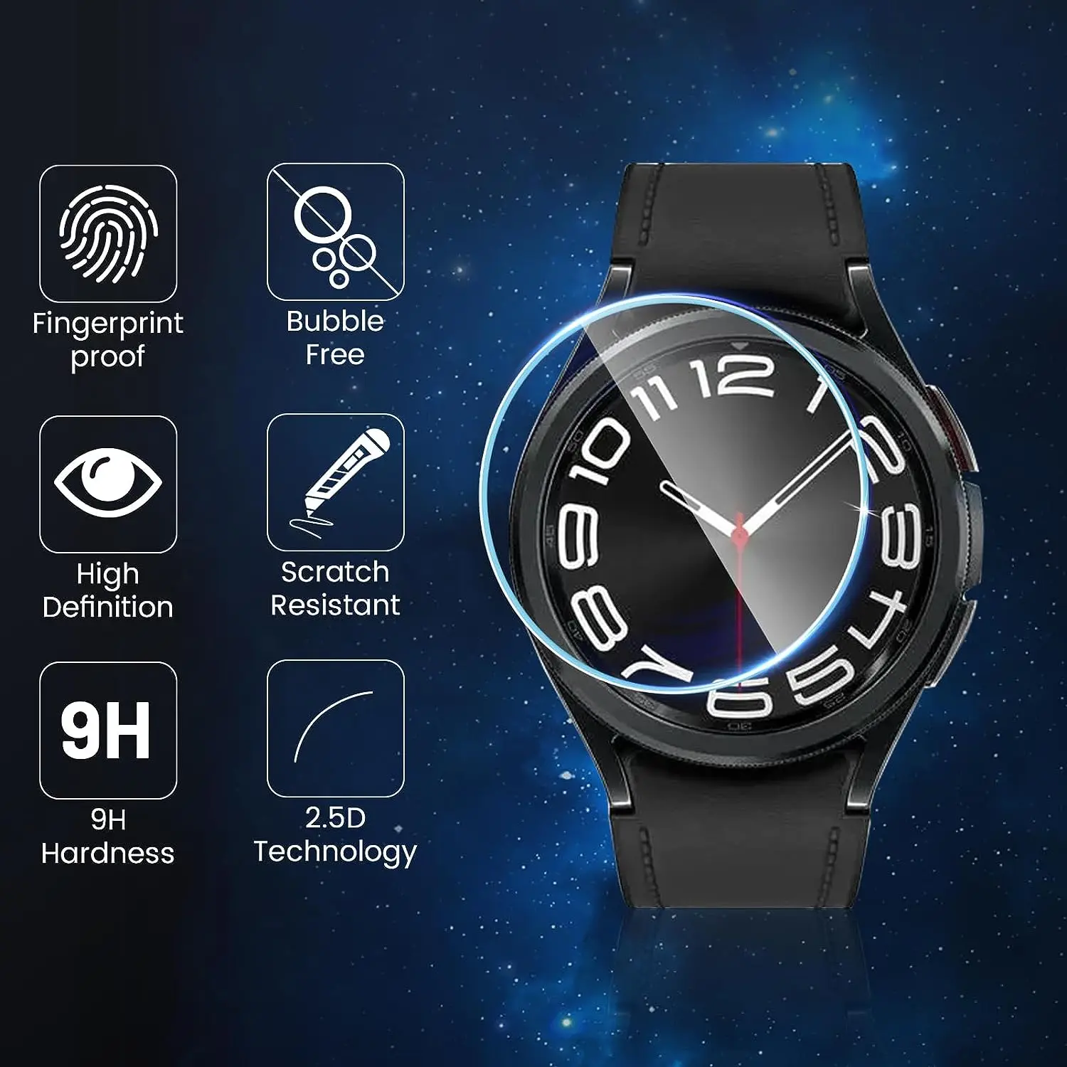 Samsung Galaxy Watch6 için 5 4 40/44MM temperli cam ekran koruyucu Samsung izle 4/6 klasik 42/46/43/47mm koruyucu Film