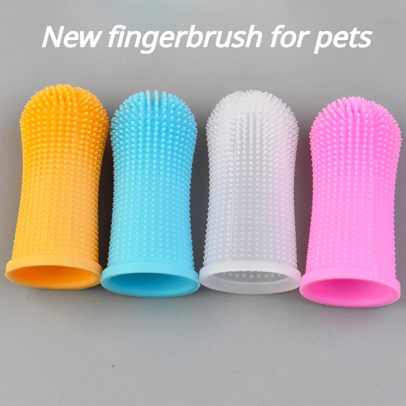 Pet Silicone Finger Cover Toothbrush Non-damaging Teeth Durable All-round Cleaning Pet Mouth Cleaning Dog Finger Toothbrush