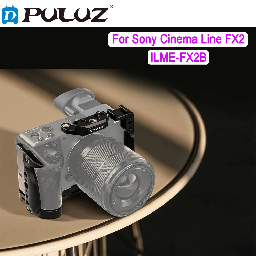 

PULUZ Металлический кейдж для камеры Sony Cinema Line FX2, ILME-FX2B с креплением Cold Shoe и расширенной стабилизирующей рамкой