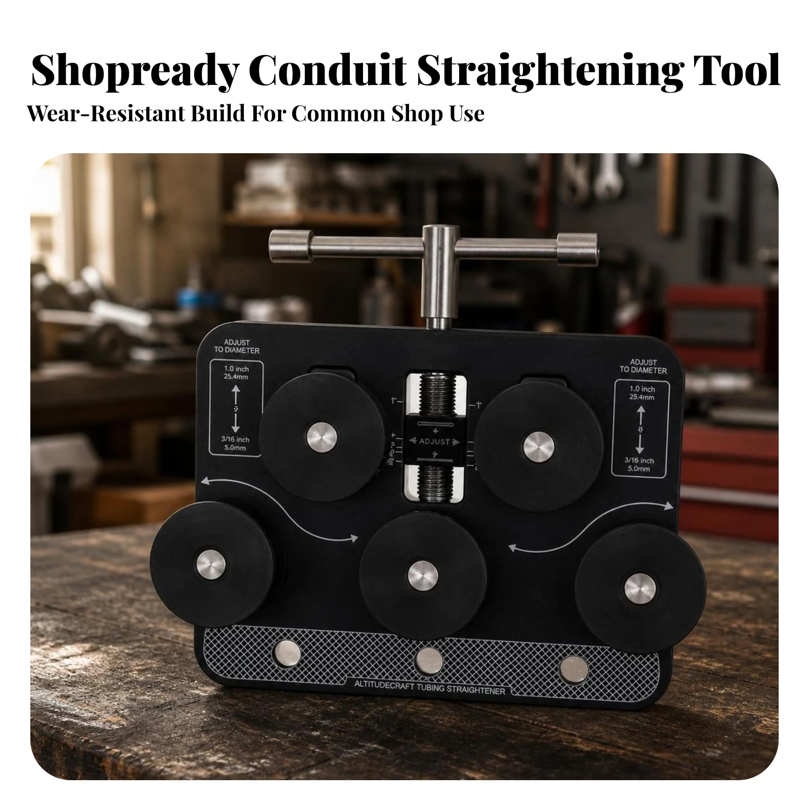 Tubing Straightener Wide Compatibility Tube Straightener Straightening Tool Hand-Operated Smooth for Mechanics, Workshop, Garage