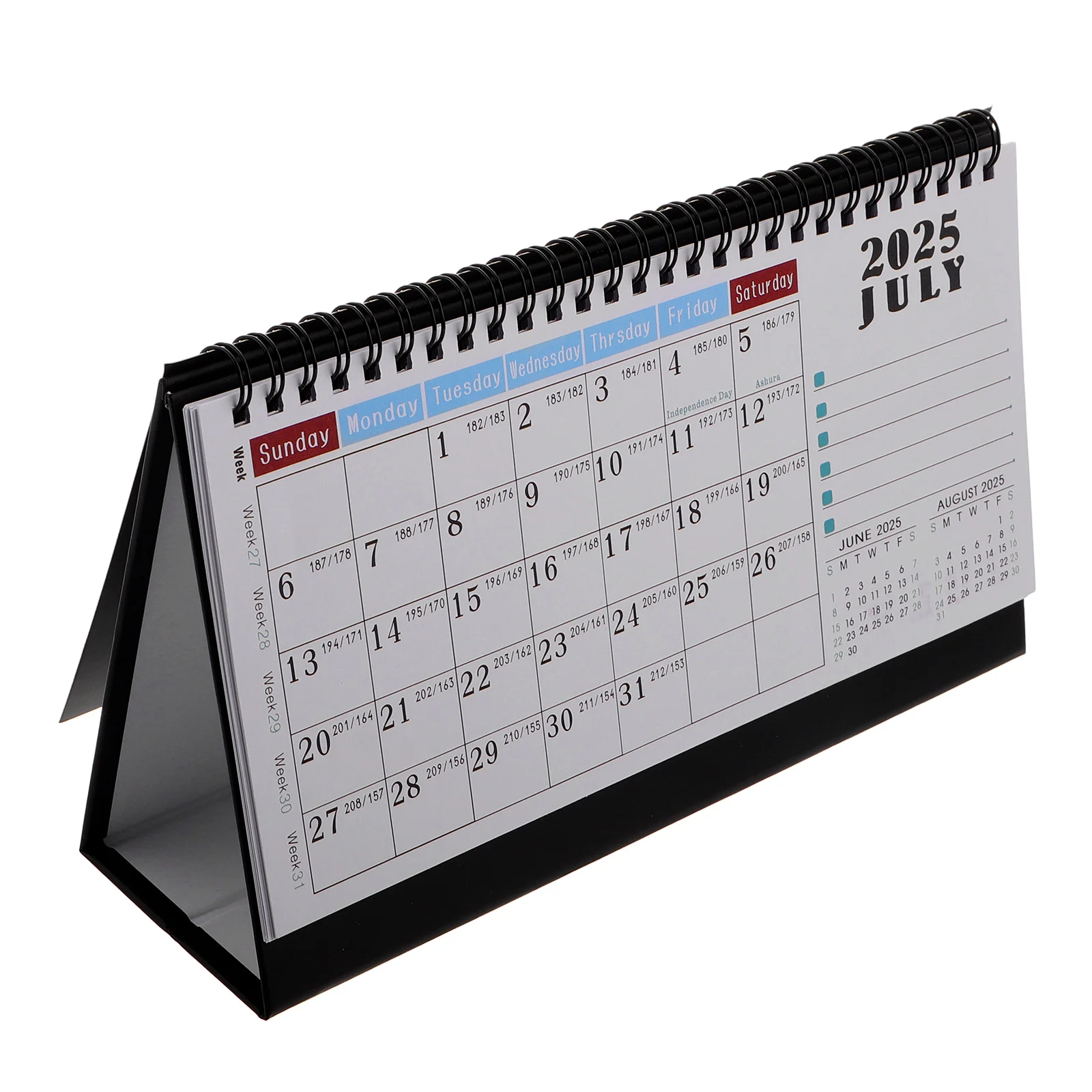 

2026 English Desk Calendar December European and Iron Ring Cute Office