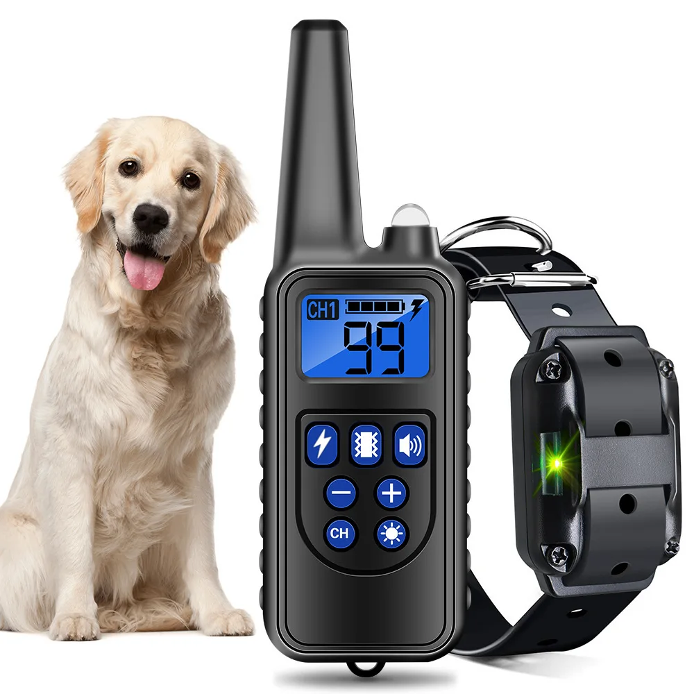 Fully automatic waterproof electric shock dog collar pet dog anti bite barking stop remote control