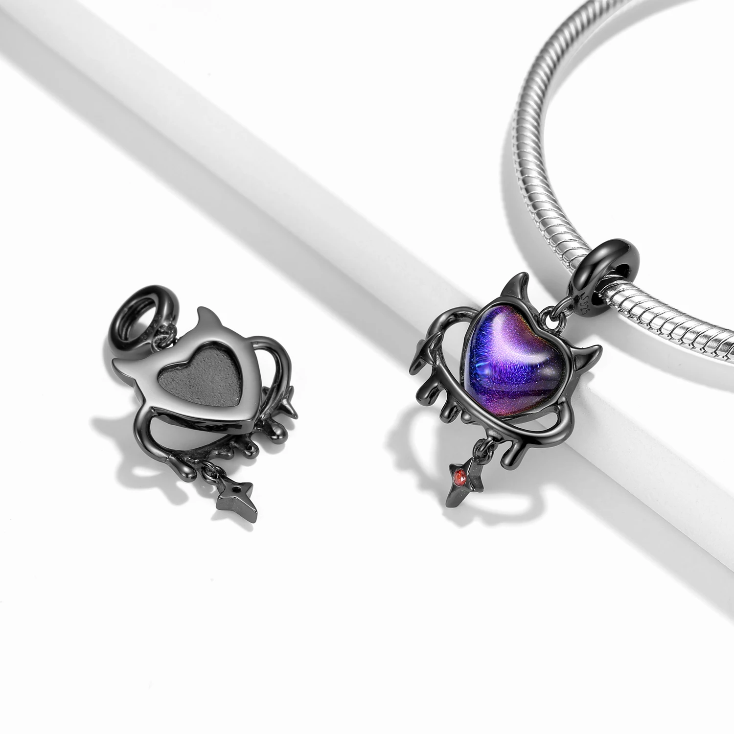 

KATAOKA 925 Sterling Silver Love Festival Pendant Devil's Eye Life Tree Dolphin Heart Beads for Charms Bracelet Pendant Diy