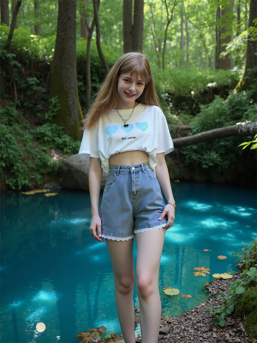 Pantalones cortos para mujer, Mini pantalones cortos vaqueros de cintura baja, ropa para discoteca con adornos de encaje de retales, ropa Sexy Y2K Hot Girl Night Street Party Hotsweet Clubwear