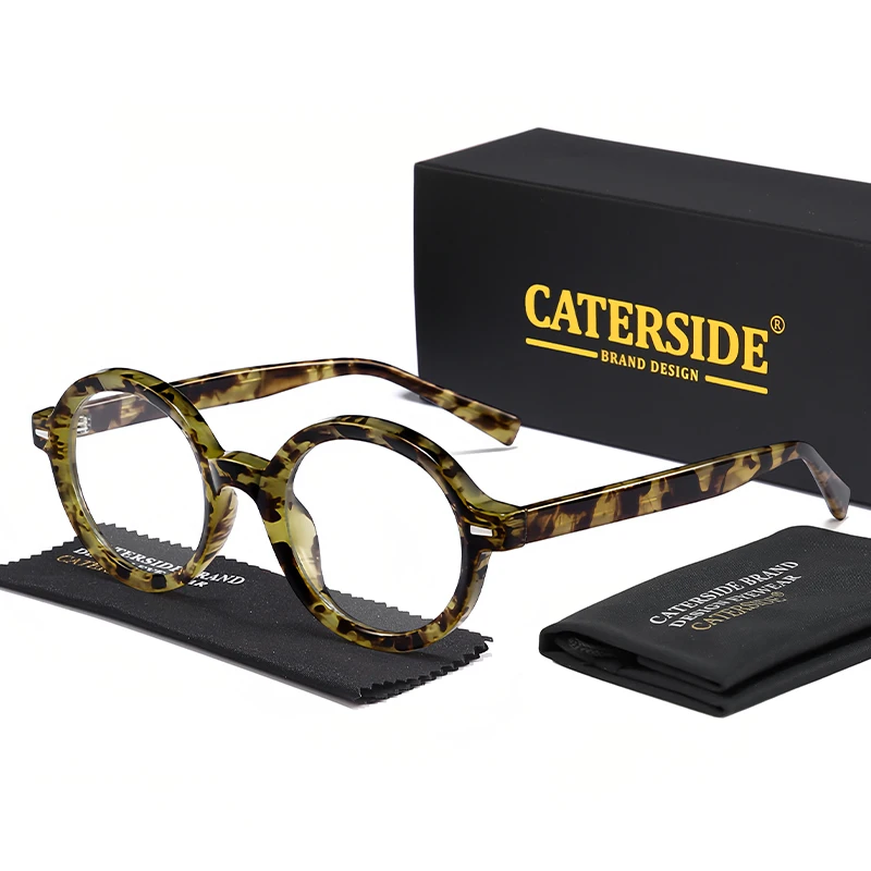 

CATERSIDE New Trendy Men's Eyeglass Frames Fashionable Brand Design Small Glasses Women's Anti Blue Light Decorative Glasses