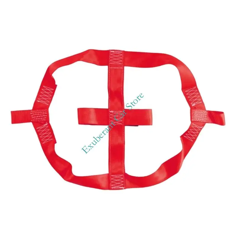 Rear Tire Tie-Down Strap for Motorcycle Trailer Moving Work, Center Retaining Webbing with Stable Wheel Support