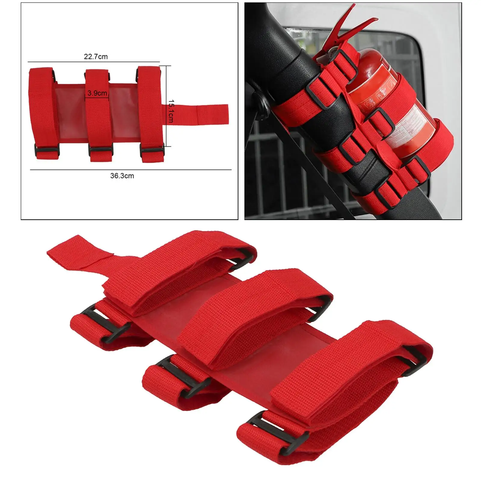 Roll Bar Holder, Hold 2.5-3lb, Adjustable Strap Bracket Mount 965-2021, Red, 1pc