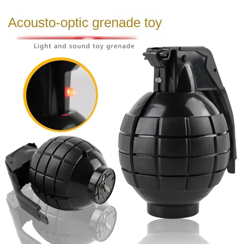 Grenade Prop Kids Outdoor Game Toy Plastic Model Cosplay Toy Grenade Simulation Sound Light Props Gift for Boy