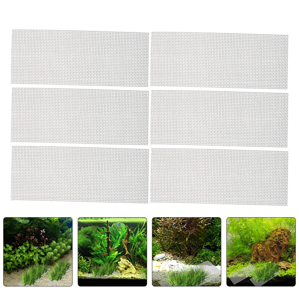

6Pcs Stainless Steel Wire Mesh Pads Bendable Moss Nets Aquarium Plants Fish Tank Supplies Multi Function Aquarium Mesh