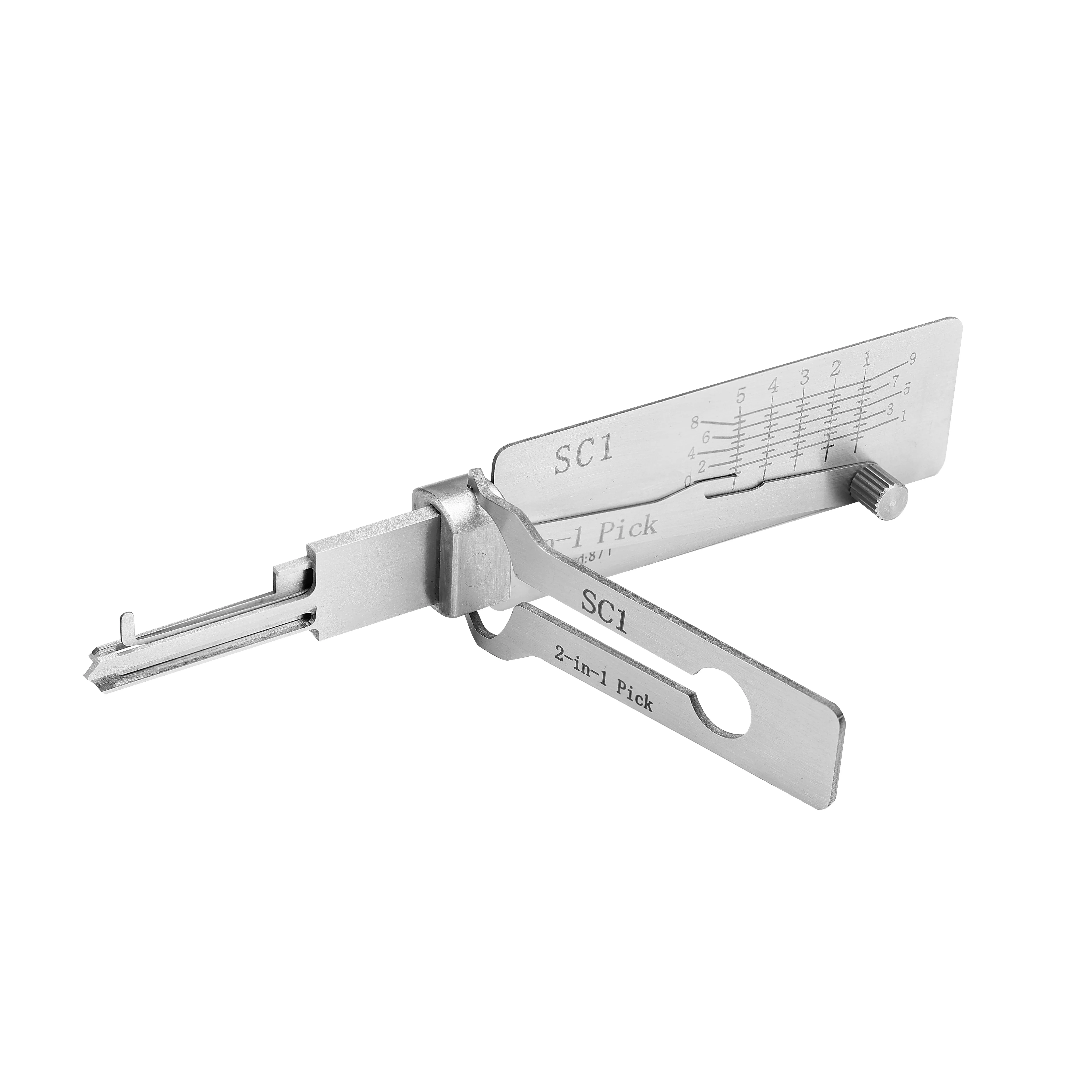 Herramienta de Apertura de Cerraduras 2 en 1 SC1, Decodificador de Cilindros para Cerraduras Schlage SC1, Herramienta de Reparación de Acero Inoxidable
