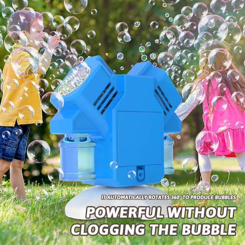 With 100ml bubble water Double head rotating bubble machine outdoor wedding children's bubble toy activity party festival gift