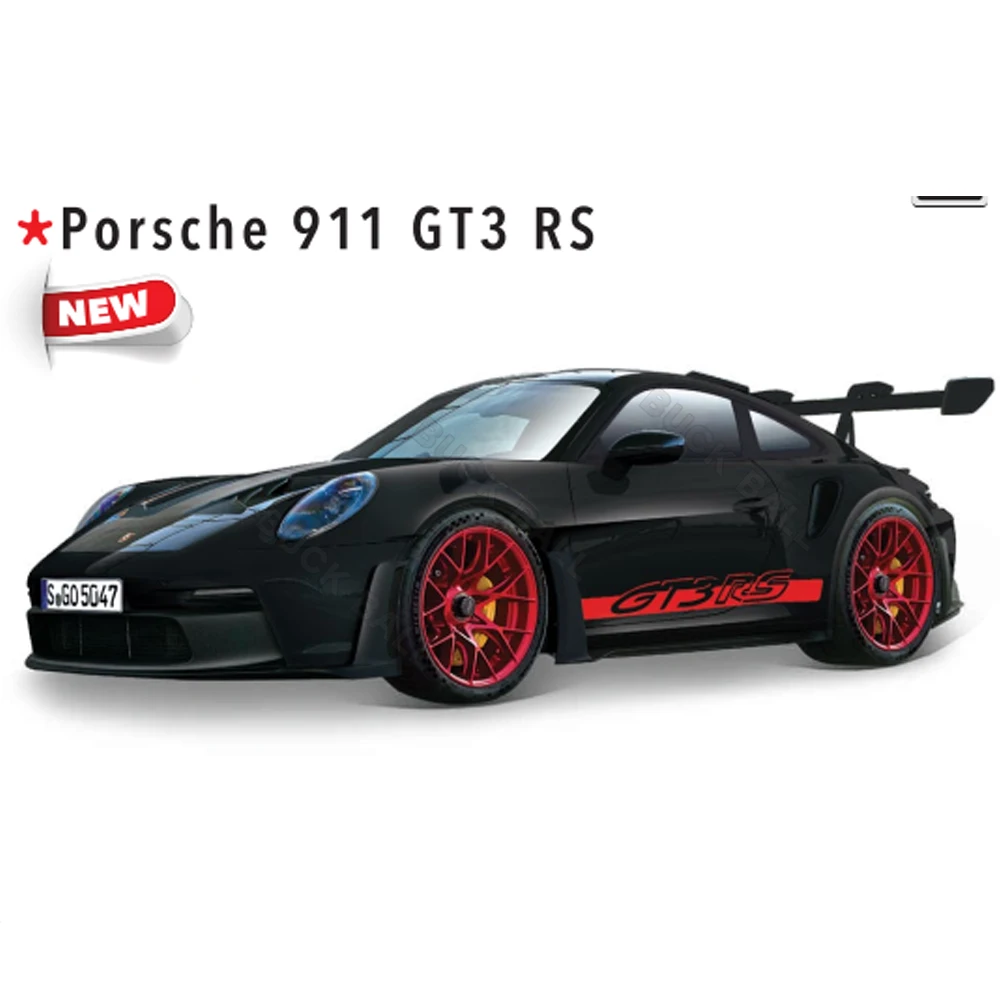 New Bburago Porsche 911 GT3 RS Racing Car 1:43 911 GT3 RS Dust Cover Porsche Alloy Car Sports Car Collection Toy Gift