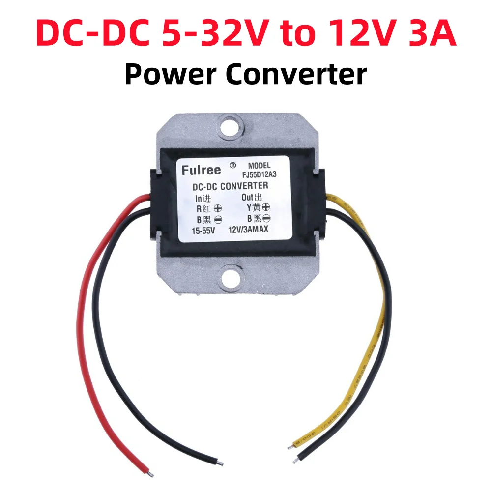 

DC-DC Power Converter 15-55V To 12V3A Voltage Regulator Power Supply Module Protection Automatic Boost Depressurization