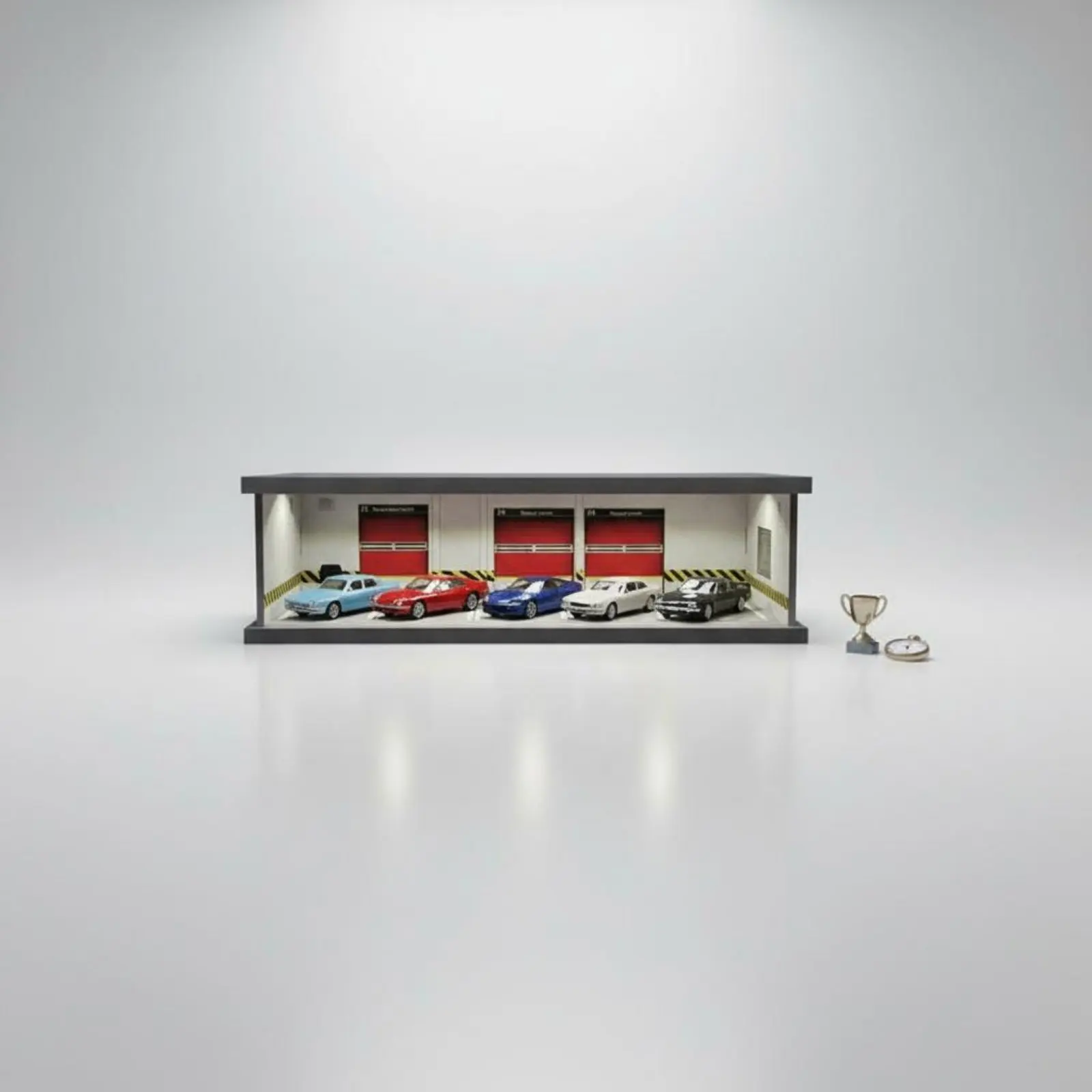 

Parking Lot Scene Model Box Particle-Resistant 1/43 Scale Garage Display Scene Collectible Storage for Hobbyists
