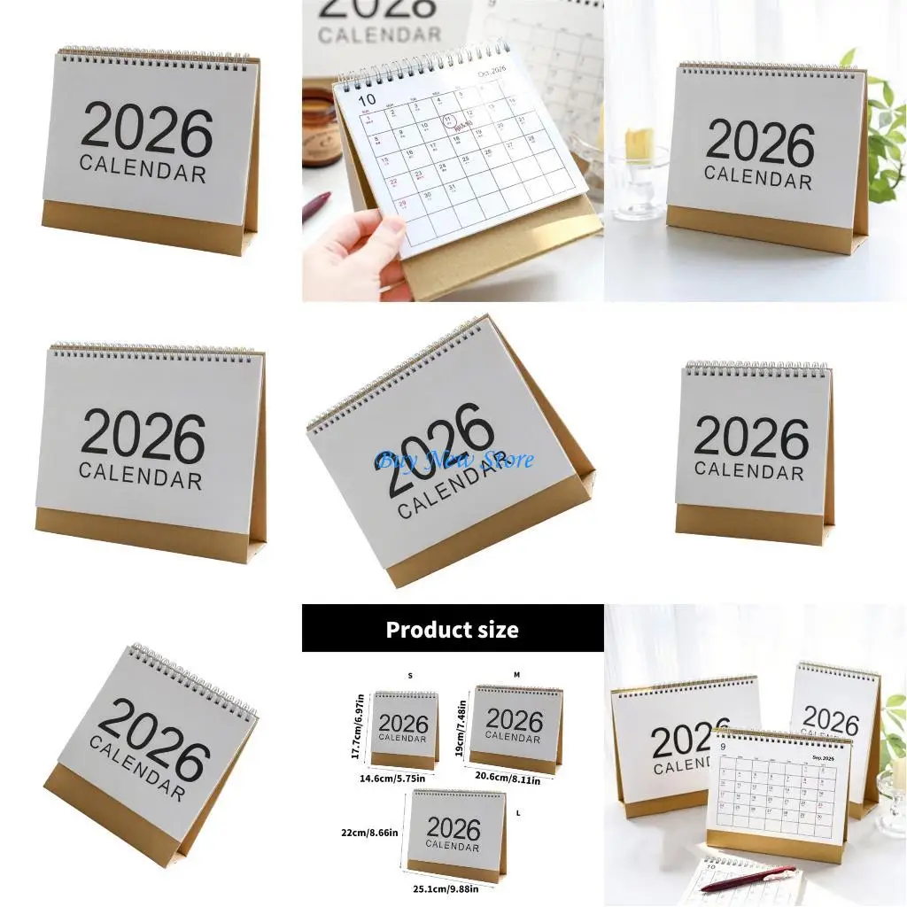 

20CE 2026 Desk Calendar Simple Calendar Desktop Calendar Standing Calendar