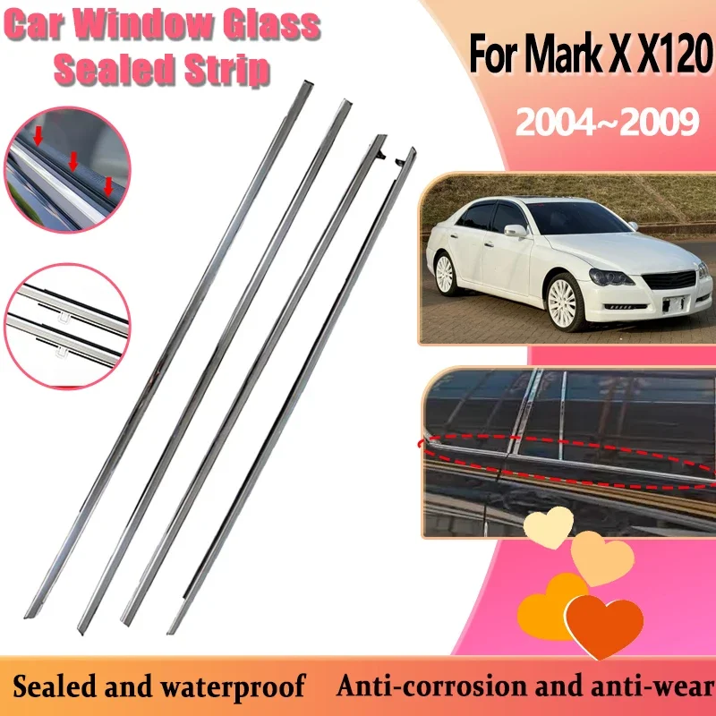 Car Window Molding For Toyota Mark X X120 2004~2009 2008 Door Weatherstrip Rainproof Weather Glass Sealed Strip Car Accessories