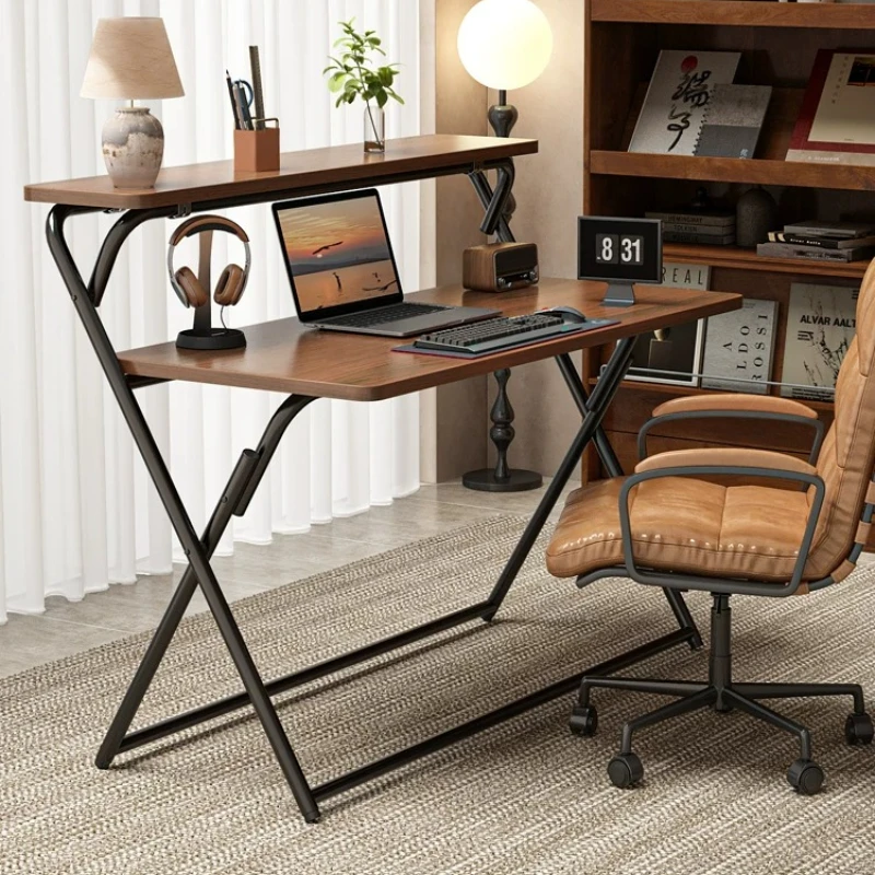 Height Adjustable Computer Desk Laptop Writing Table Ergonomic Standing Work Desk Foldable Home Office Gaming Bedroom Furniture