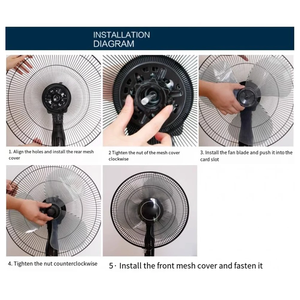 Aspas de ventilador de plástico para el hogar, ventilador de pie de 3 hojas para Pedestal, soporte de mesa transparente, 40cm