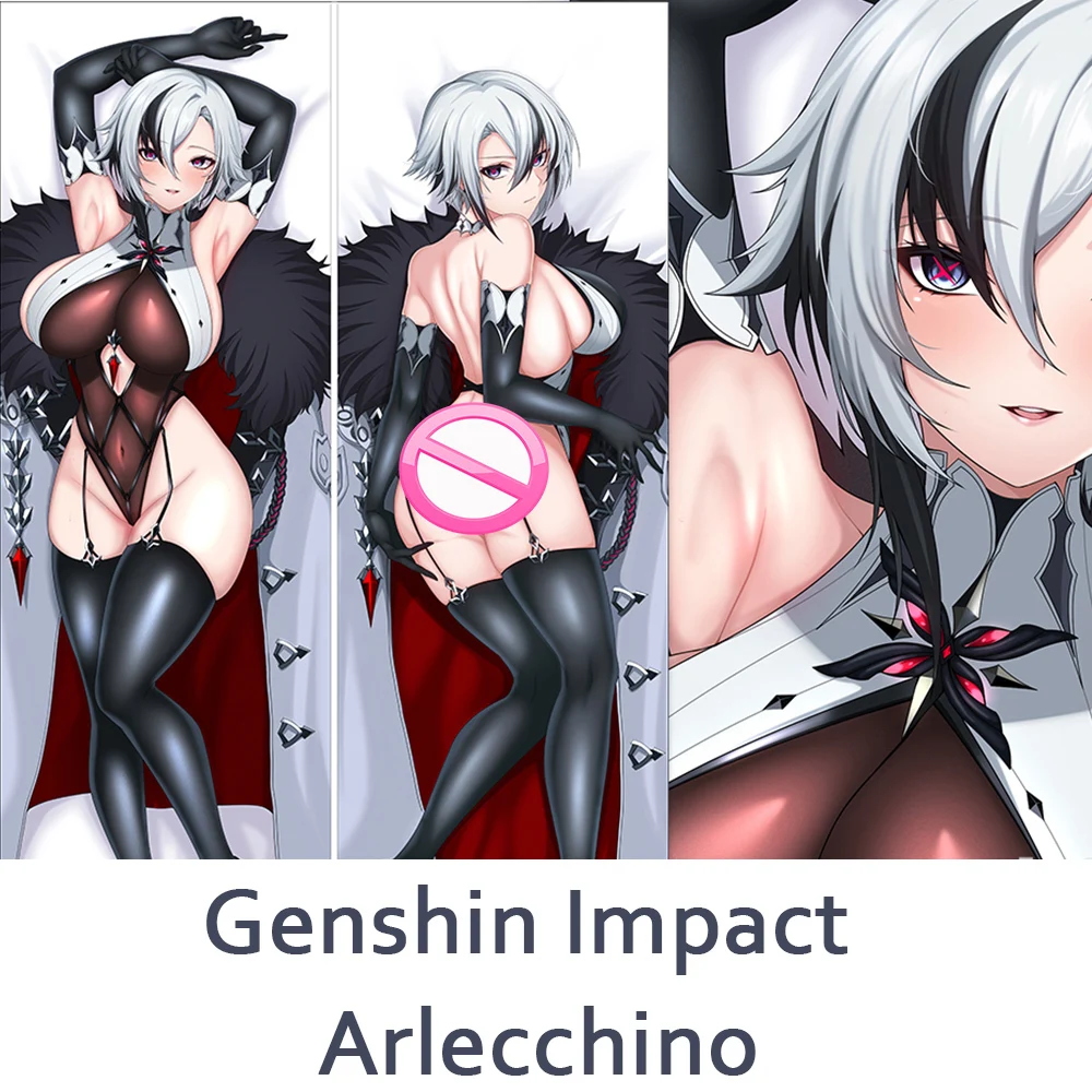 Genshin Impact Arlecchino Cosplay Dakimakura Body Peakin Hing Case Anime Game Long Pillow