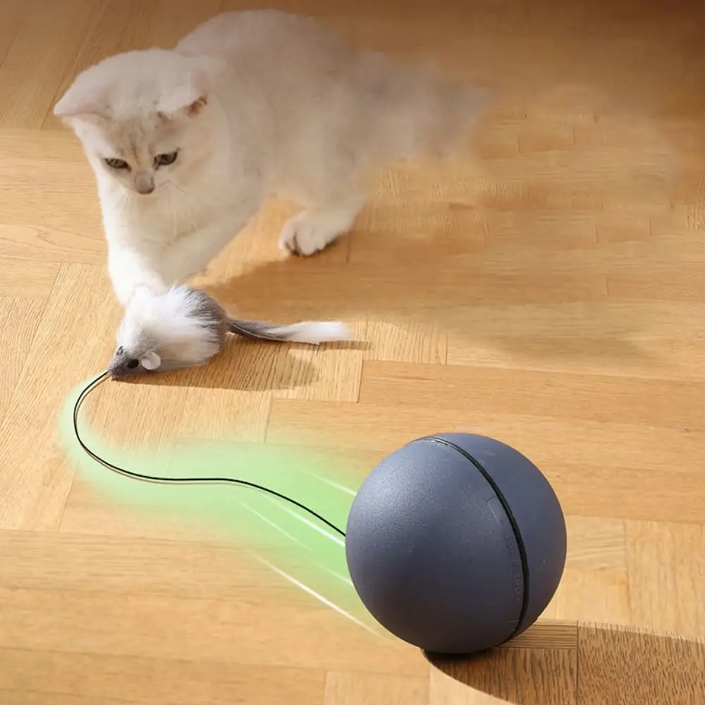 ABS Cat Teaser Rolling Ball Electric Bite Resistant Cat Automatic Moving Toy with Mouse Wear Resistant