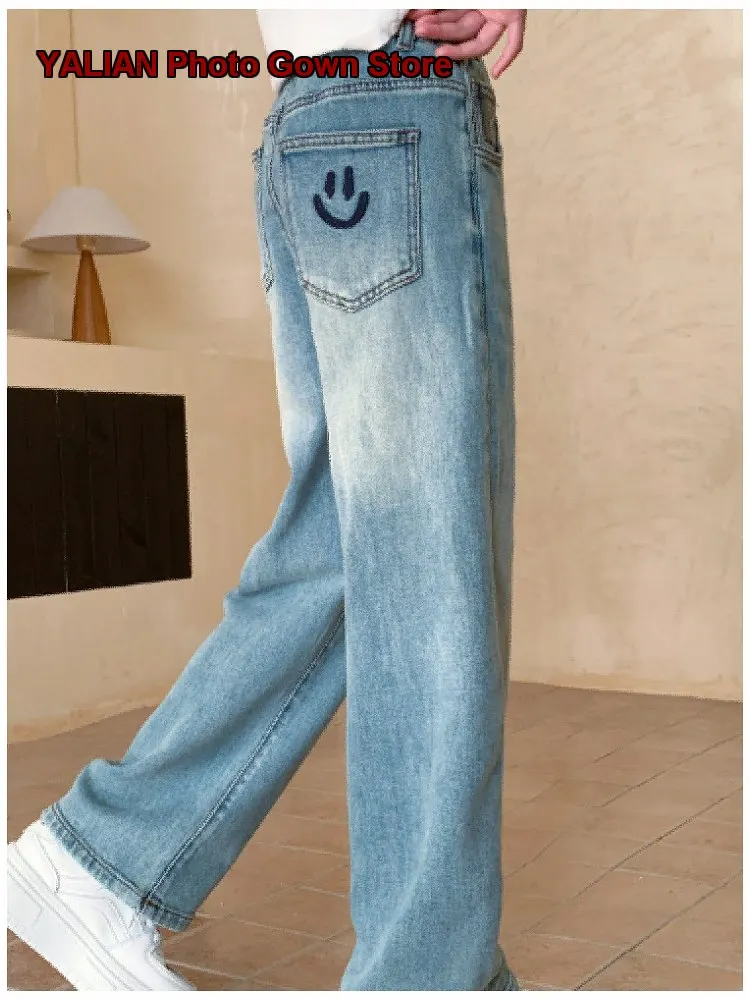 Girls Jeans Kids Spring Autumn Thin Long Pants Older Kids