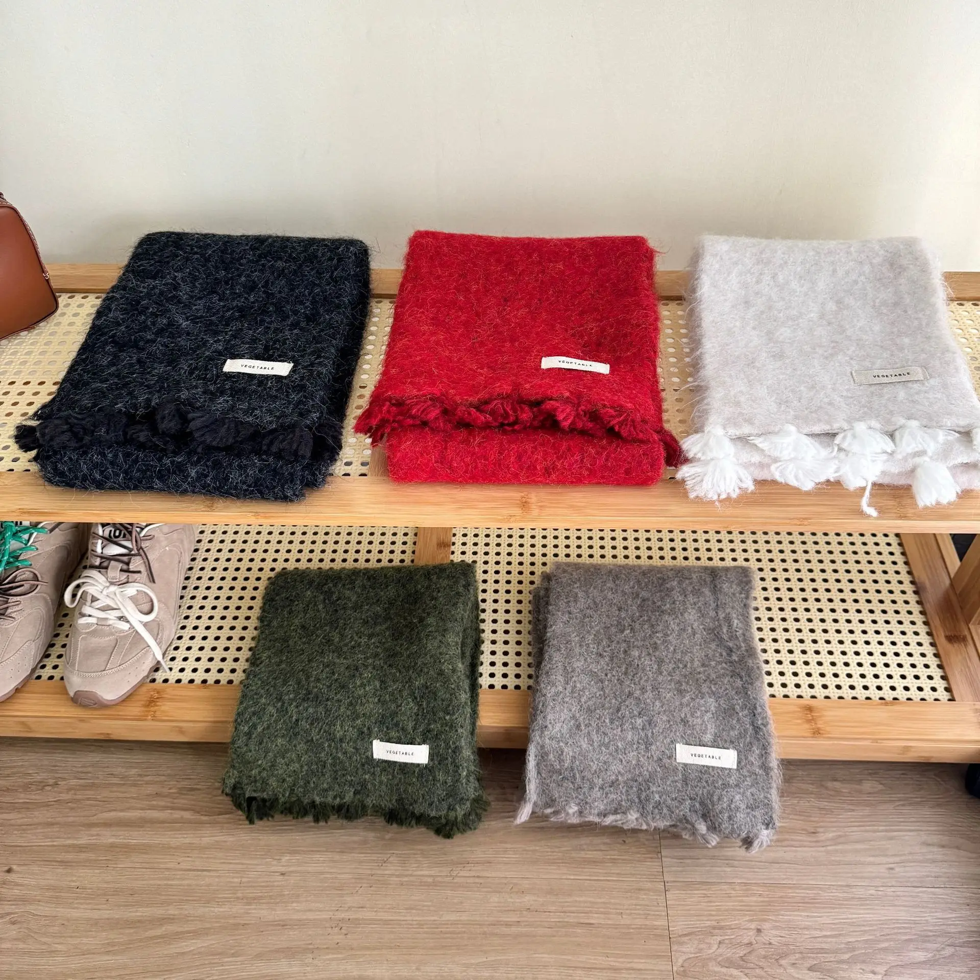 

Модный утолщенный шарф на осень и зиму, теплая морозостойкая вязаная шаль для студентов, корейский шарф, простой однотонный