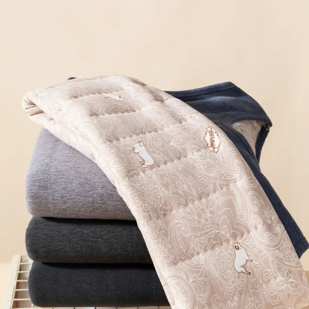 

Casual Sleeveless Men's Velvet Vest Round Neck Solid Color Warm Base Wool Vest Plus Size Thicken Top Winter Thermal Vest Male