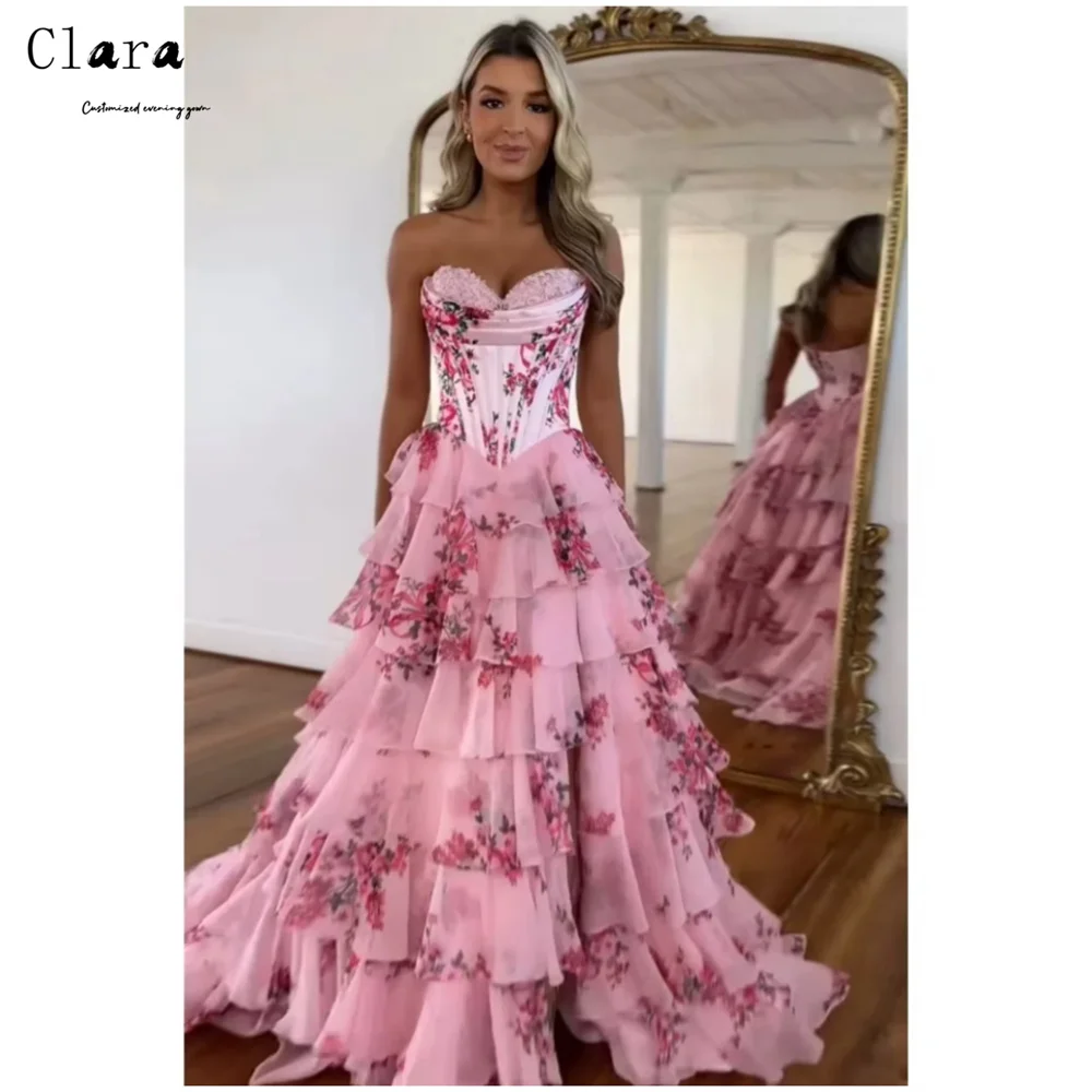 

Clara Custom Pink Sleeveless Flower A Line Custom Dress Dresses 2026 Woman Luxury Evening Dress Luxurious Party Dresses Elegant