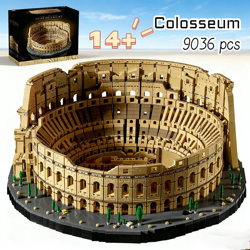 Meilleur vendeur 9036 pièces grande Architecture ville l'italie colisée romain modèle blocs enfants jouets compatibles avec l'ensemble 10276