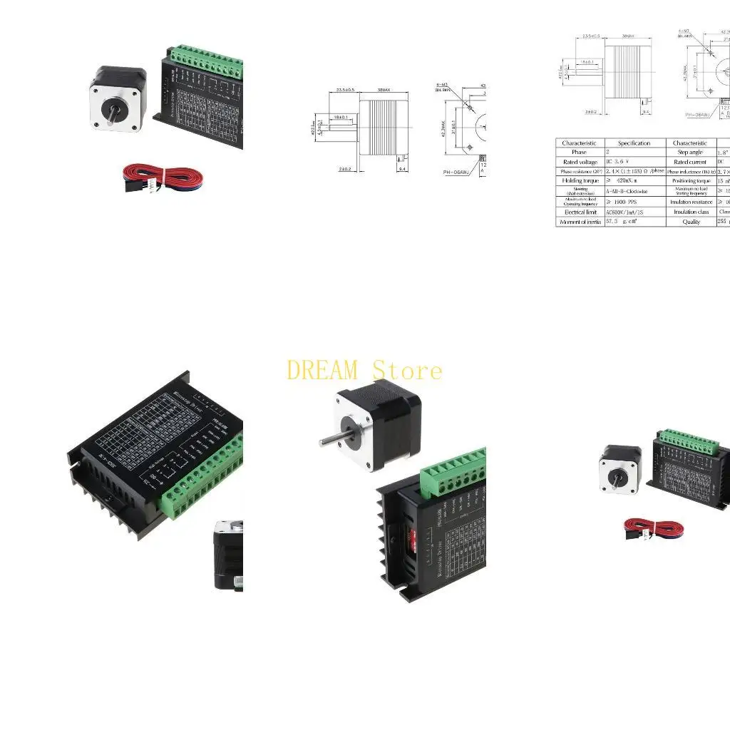

1 Set 42 Stepper Motor with TB6600 Driver Control Board 4.0A Nema17 Drive best sale