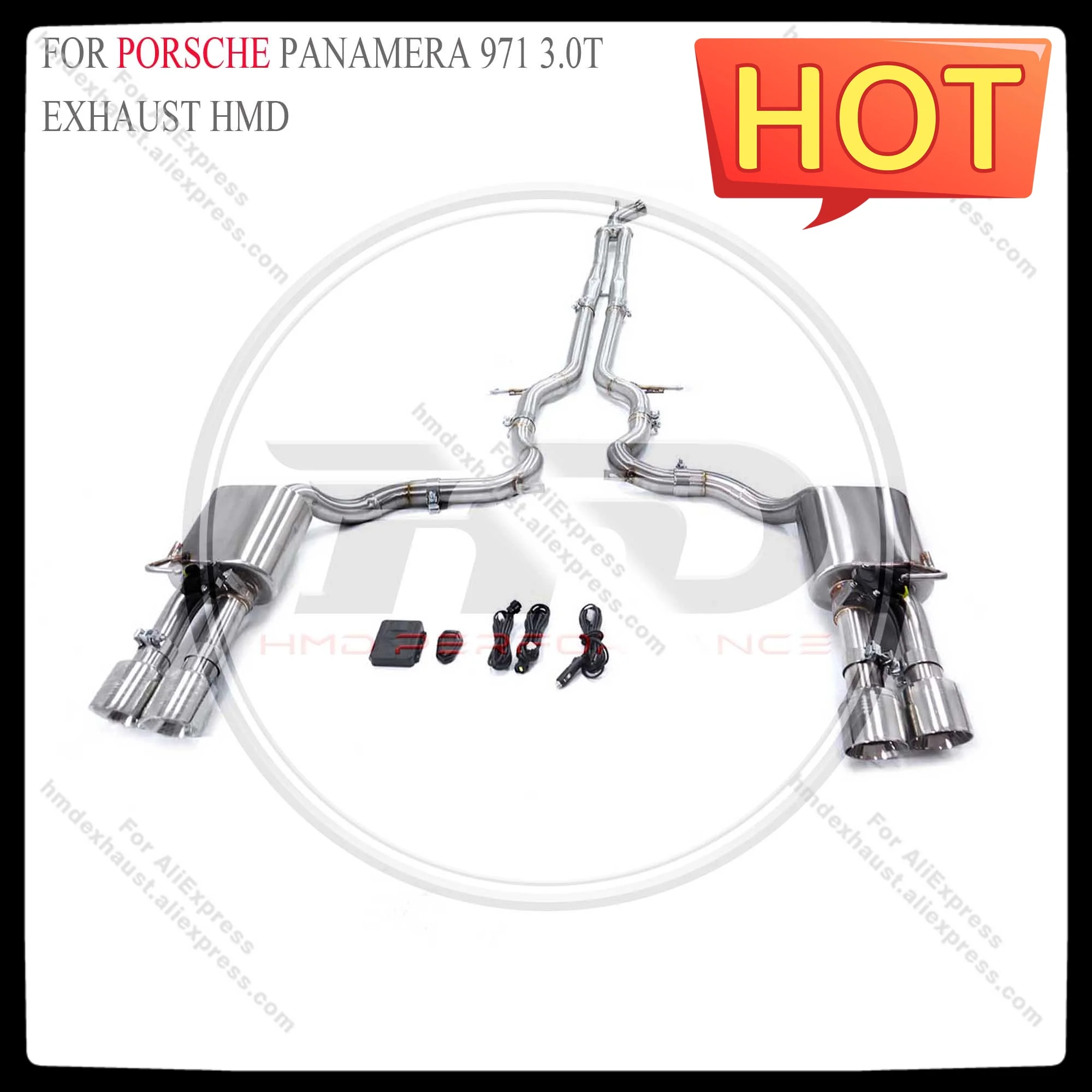 HMD Hot sale Stainless steel Exhaust System Performance Catback For Porsche Panamera 971 3.0T Car Electronic Valves Muffler