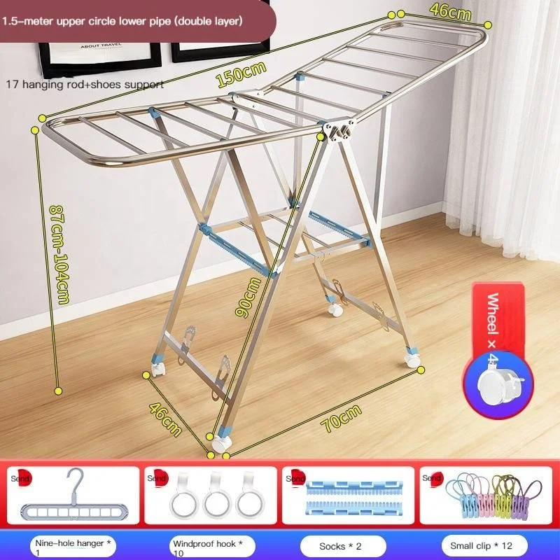 Stendino pieghevole in acciaio inox
