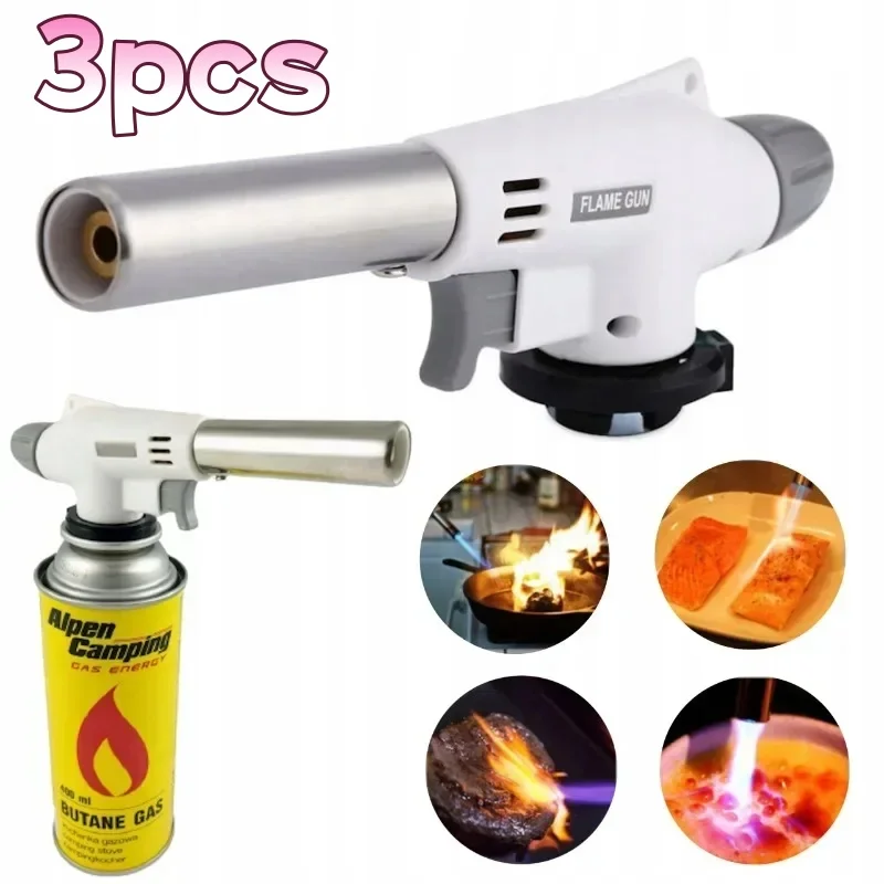 Heating Welding Igniter Torch Cooking Self Ignition Butane Gas Igniter Outdoor Barbecue Kitchen Baking Card Type Gas Burne