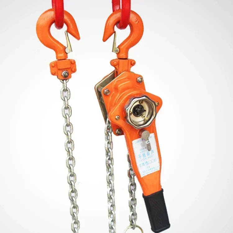 Manual Hoist with Ratchet Brake Manganese Steel Anti-Dislodgement Hook and Chain Lever Crane