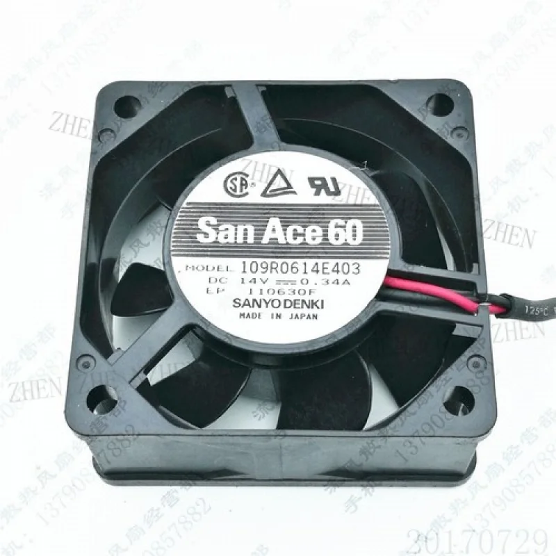 Y  FOR 109R0614E403 6025 DC14V 0.34A 6CM 2-Wire Ball Cooling Fan