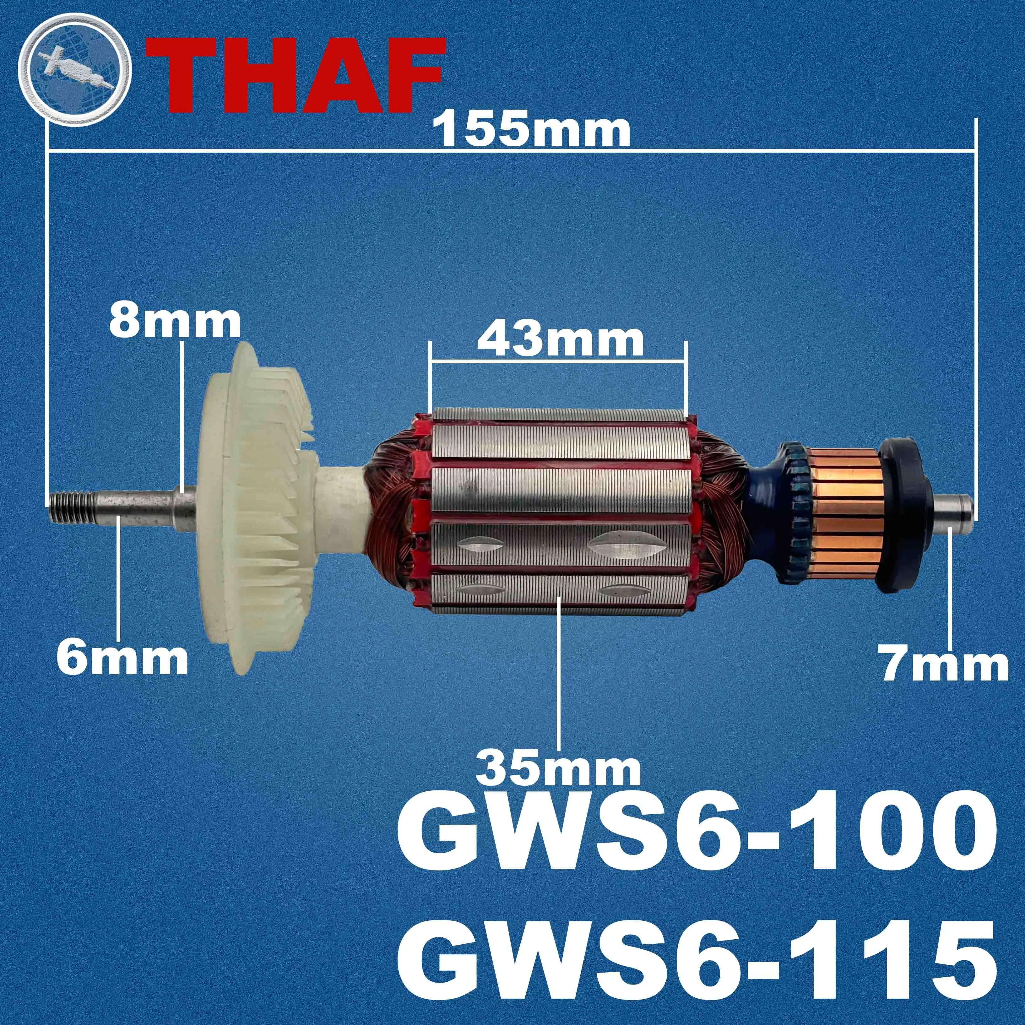 AC 220V 240V GWS6-100 GWS6-115 GWS6-125 Armature Rotor Stator Field For BOSCH Angle Grinder Spare Parts GWS 6-100 GWS 6-125