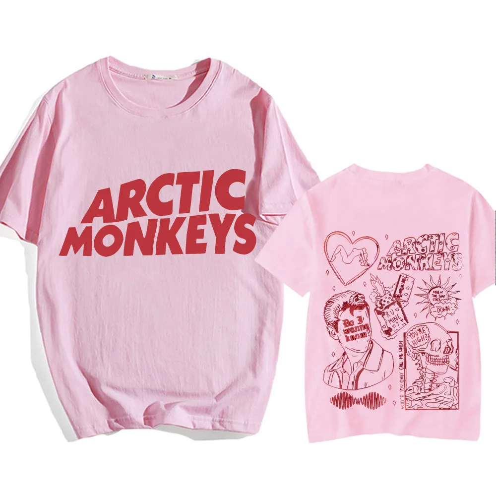 Retro Arctic Monkeye T-shirts Letter Printing Korean Style Casual Tee-shirt Short Sleeve Unisex Round Neck Tshirt Summer Clothes image 4