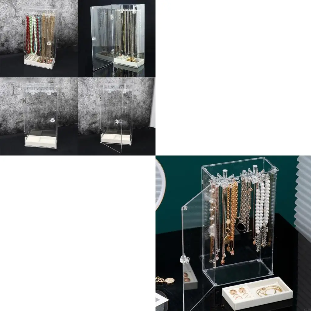 

Jewelry Hanging Bracelet Necklace Holder Dustproof Display Stand