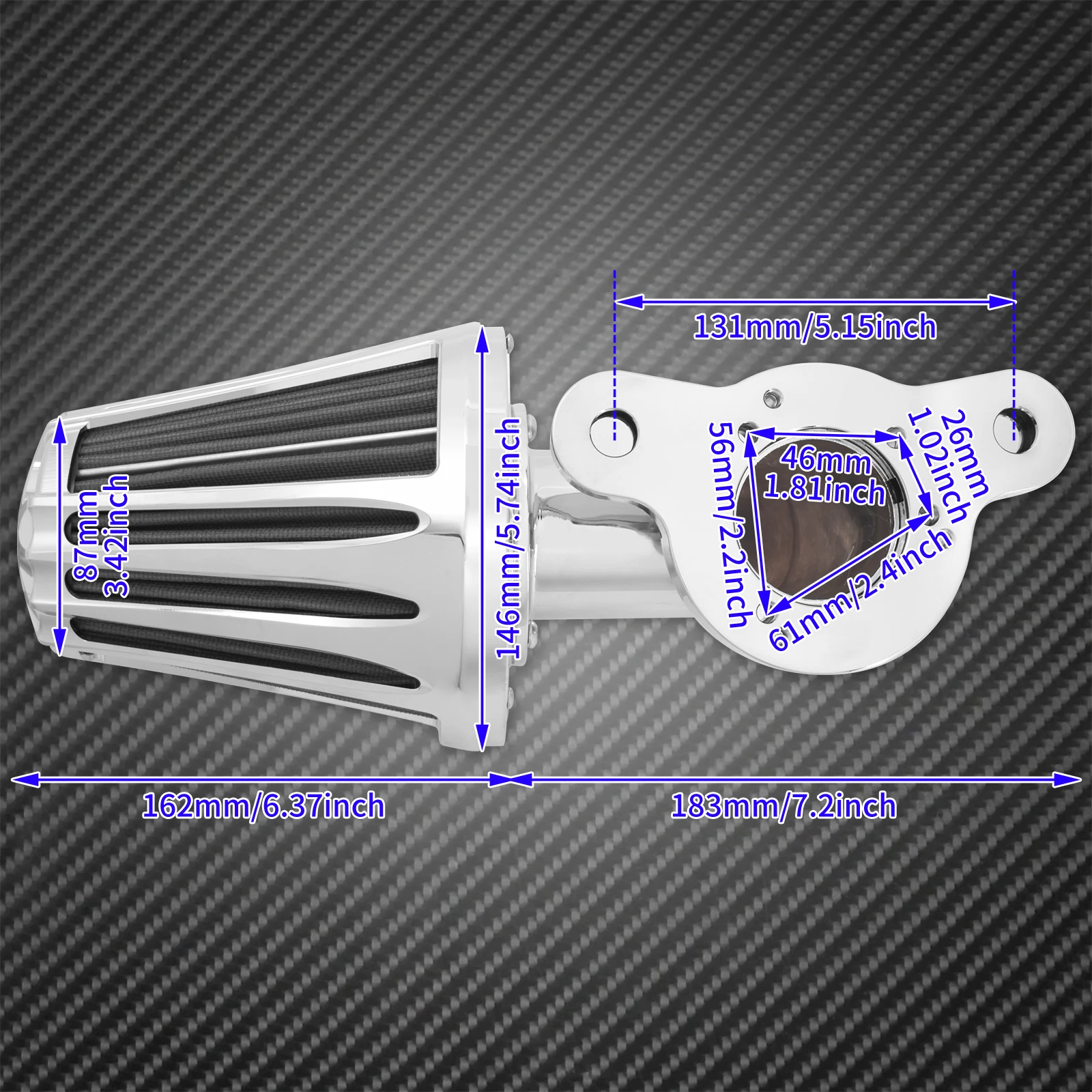 Motorcycle Chrome Air Cleaner Filter System Intake Kit For Harley Sportster XL 883 1200 48 72 Roadster Custom Super Low Iron