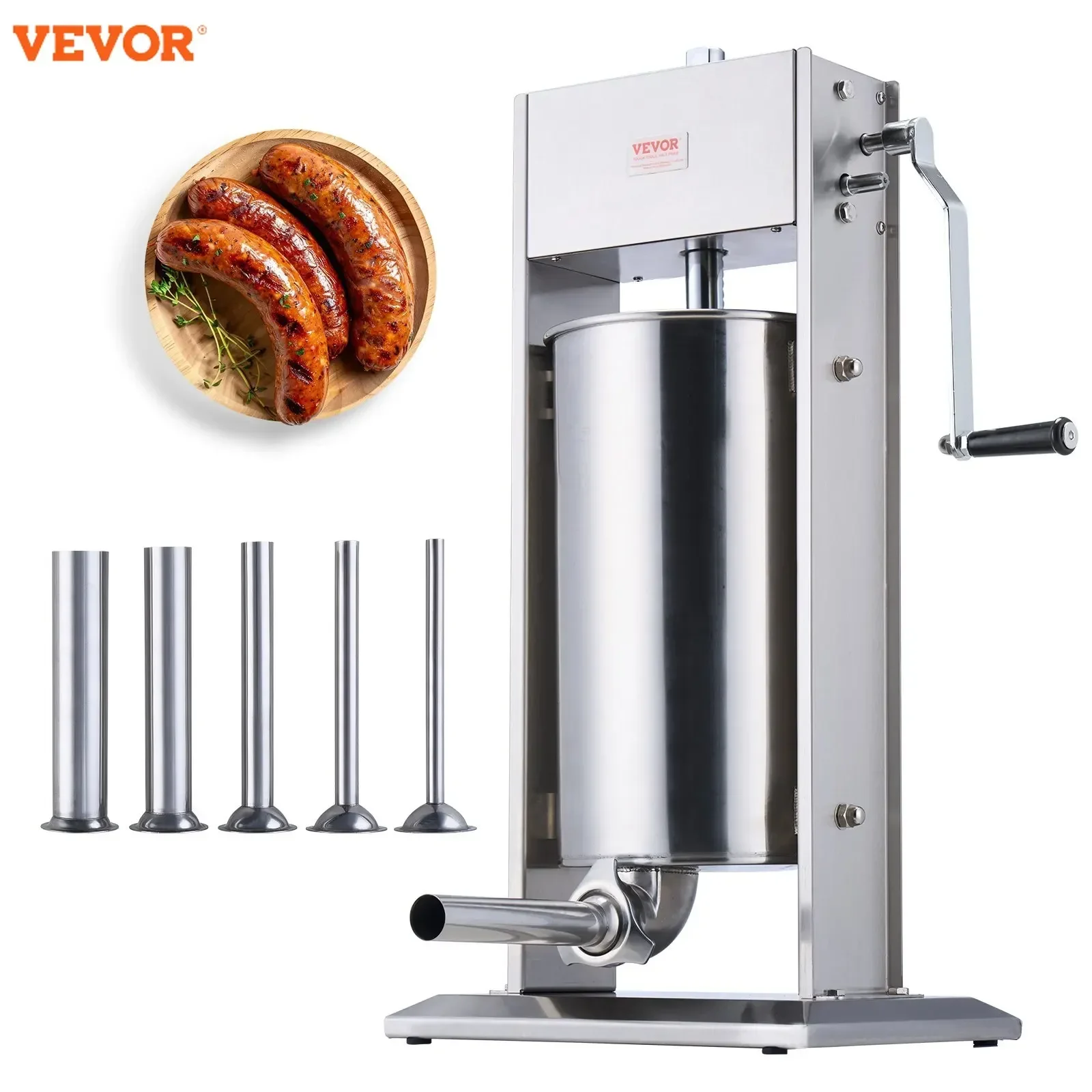 VEVOR  7L 10L 15L Vertical Sausage Stuffer Food Processors 5 Filling Nozzles Kitchen Accessories Home Appliance for Hot Dog