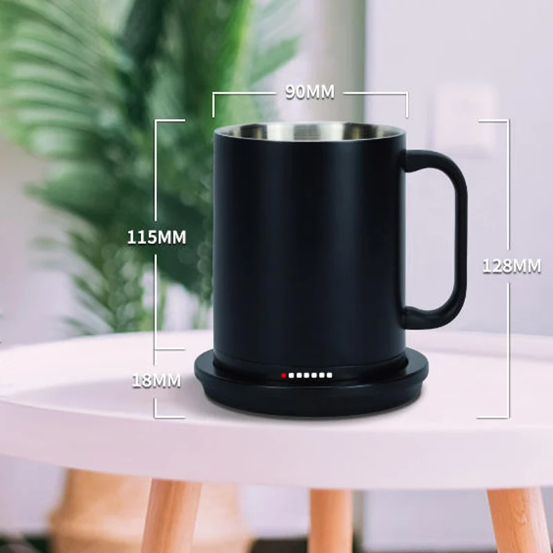 New Modern Smart Electric Mug European American Style Temperature Control Bluetooth Connectivity Stainless Steel Construction