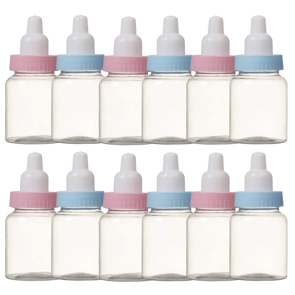 24 Pcs Gifts Candy Bottles for Baby Shower Favors Containers Girls Party Gender Reveal Supplies Plastic Feeder