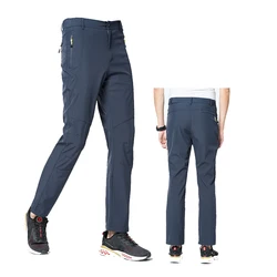 Mens Hiking Camping Waterproof Spring Autumn Fishing Pants Outdoor Travel Climbing Stretch Work Pants